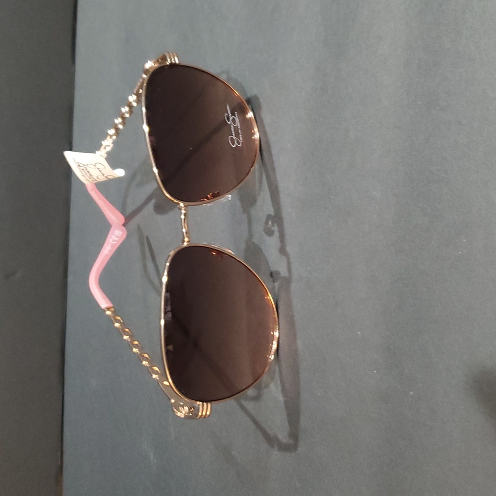 Jessica Simpson j6232 aviator style pink gold interlock metalβ arms sunglasses